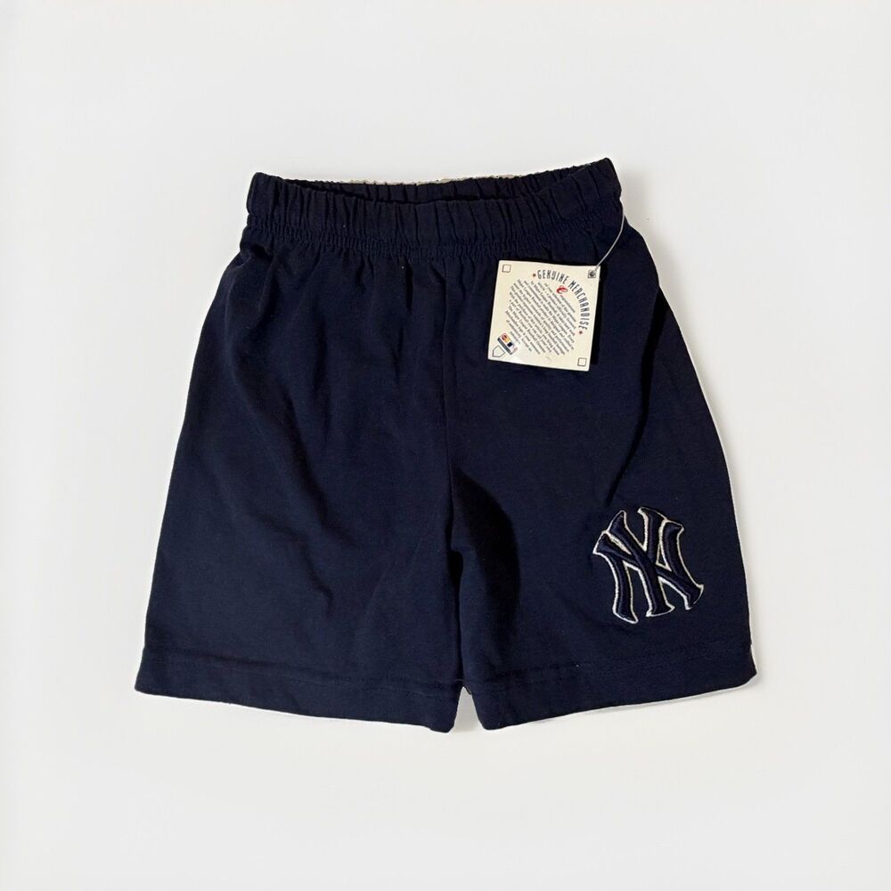 True Fan New York Yankees Youth Small Navy Athletic Shorts NWT MLB